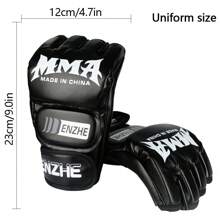 1 Pair Half-Finger Boxing Gloves, MMA Professional Boxing Gloves, Kickboxing, Muay Thai, Unisex, Adult Training, Punching Bag, UFC Gloves, Fitness