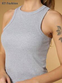 Women Tank Tops & Camis - 灰色 - 查看 5