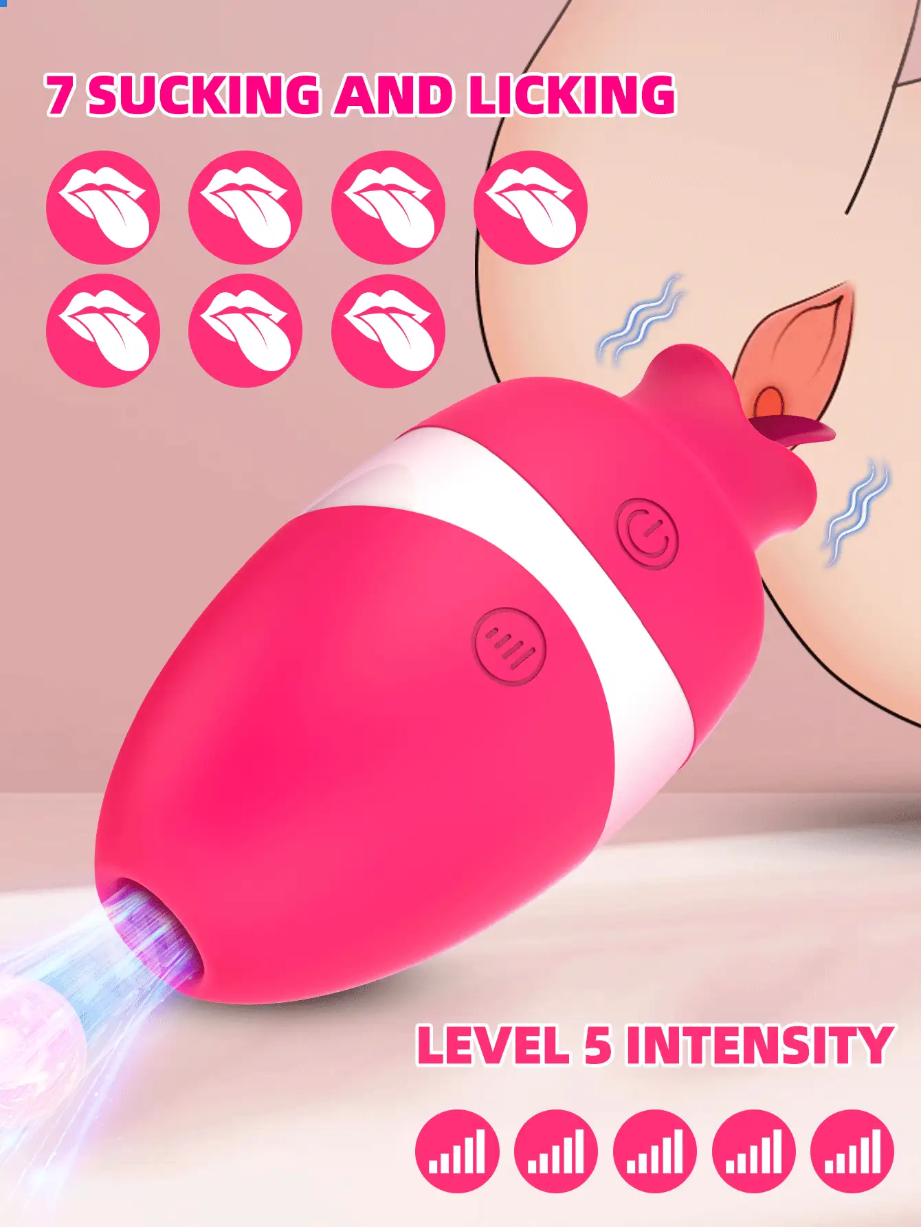 Vibrador lengüeta lamiendo, estimulador de succión del clítoris, juguete sexual de 2 en 1 para mujeres adultas, juguete sexual de laminado oral del clítoris