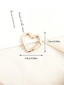 金屬心形彈簧鉤可開合鑰匙扣袋掛鉤狗鏈扣配件DIY替換可重複使用袋配件手提袋背包 - 銀色 - 查看 5