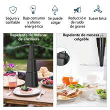 SHIXIONG Paquete de 4 ventiladores repelentes de moscas, ventilador para matar moscas de mesa, ventilador repelente de insectos sin químicos, repele moscas, avispas, abejas, para picnic, patio, uso doméstico - Negro - Ver 3