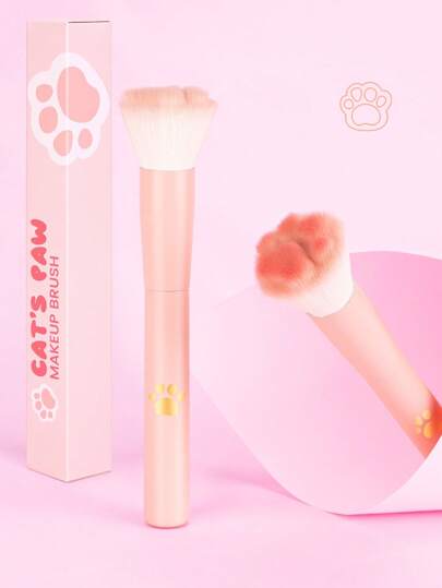 1 pieza Nueva brocha para rubor con forma de pata de gato con caja de almacenamiento, herramienta de maquillaje profesional adecuada para todo tipo de piel,pinceles de maquillaje brochas para maquillaje cepillo maquillaje pincel maquillaje pinceles para maquillaje brochas maquillaje pinceles maquillaje cepillo maquillaje