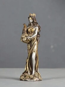 幸运女神树脂雕像装饰，财富女神雕像适用于架子、客厅、办公室、咖啡店装饰，卧室或酒柜的桌面装饰最佳礼物 - 香檳色 - 查看 4