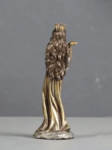 幸运女神树脂雕像装饰，财富女神雕像适用于架子、客厅、办公室、咖啡店装饰，卧室或酒柜的桌面装饰最佳礼物 - 香檳色 - 查看 5