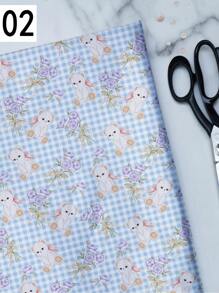 Tela de mezcla de poliéster de 110g de la serie de osos de dibujos animados, material suave y ligero hecho a mano para hacer manteles, ropa, bolsas, fundas antipolvo, almohadas