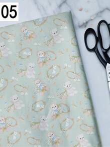 Tela de mezcla de poliéster de 110g de la serie de osos de dibujos animados, material suave y ligero hecho a mano para hacer manteles, ropa, bolsas, fundas antipolvo, almohadas