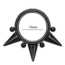 16G 鼻中隔环 316L 不锈钢鼻环 身体穿孔首饰 适用于鼻中隔/鼻子/耳垂 - 不锈钢软骨耳环 男女皆宜 - 黑色 - 查看 21