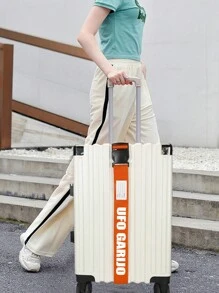 1入寬版尼龍跨境旅行行李帶，附有防錯誤鎖和可自訂的編織紋路，行李識別標籤，固定扣環，戶外旅行配件 - 紅色 - 查看 5