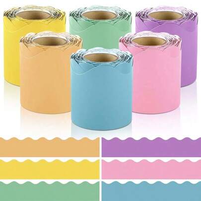 1rolls 32.8 Ft Colorful Classroom Border Bulletin Board Fan-Shaped Bulletin Board Border Decoration Bulletin Board Decorations Bulletin Board Border Classroom Bulletin Board Decoration Home Decor Back To School,Classroom Decor,Office Decor,Room Decor,Home Decor,Wall Decor,Bathroom Decor,Bedroom Decor,Room Decoration Stuff,Posters