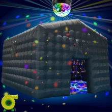 Black Inflatable Night Club Extra Large 20FT Inflatable Party Tent With Logo Area Disco Cube Gazebo Event House Tents For Parties, Wedding, Shows, Events (20ftx20ftx13ft)