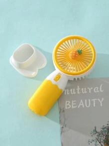 AOYI 1 pieza Ventilador portátil de mano con diseño de frutas, con cable de carga USB, funciona con batería - Multicolor - Ver 11