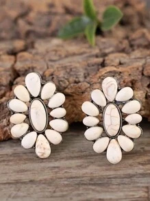 綠松石裝飾耳釘