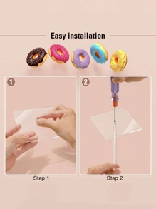 1Set Clear Donuts Stand, Sweets,Creative Birthday Party Donut Display Stand , Dessert Doughnut Holder For Wedding Birthday Party Candy Bar Table Decoraiton,Reusable Dessert Holder - Clear - View 6