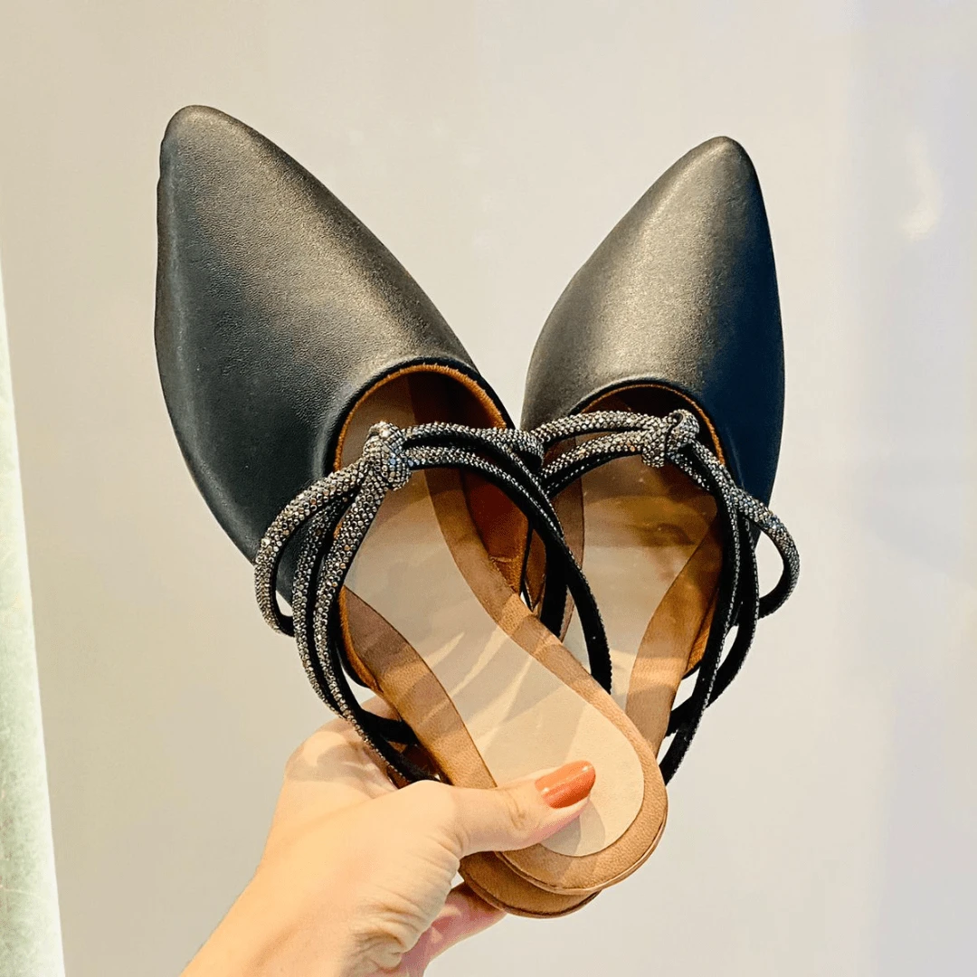 Women Flat Sandals - 黑色 - 查看 1