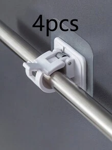 2pcs/4pcs/8pcs Curtain Rod Adhesive Holders, Minimalist & Casual For Everyday Use - White - View 10