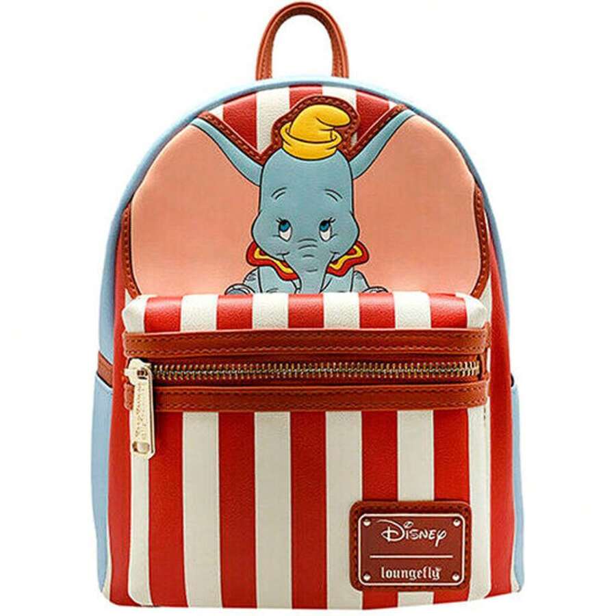 Mochila Dumbo Disney Loungefly 26Cm - Mochila Licencia Oficial - Diseño Único Y Moderno - Ajuste Cómodo Y Versátil - Ideal Para Uso Diario - Multicolor - Ver 1