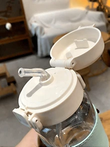 400ml新款弹盖吸管杯小塑料杯带手绳皮套外卖水杯便捷杯礼物