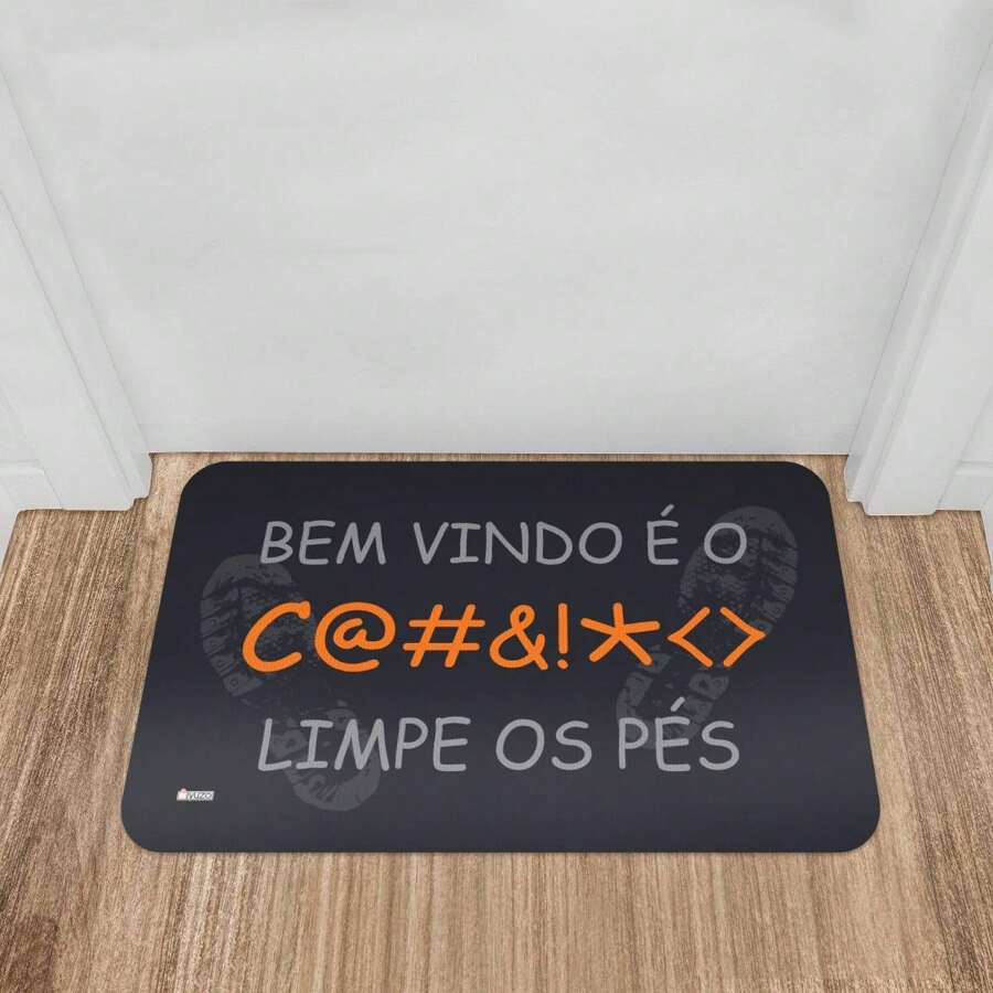 Tapete de Entrada 40x60cm Bem Vindo e o Ca - Multicolorido - Visão 1