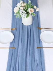 1入組90 * 180cm純色綢緞桌布，婚禮生日派對房間背景桌布DIY裝飾，35 * 70英寸純色桌布，適用於桌面覆蓋 - 彩色 - 查看 10