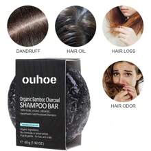 Barra de champú natural (60g) | Oliva y Romero | Calma el cabelludo irritado y protege el cabello | Juego de regalo de 5 extractos de hierbas - Negro - Ver 6