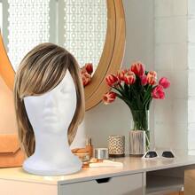 1個泡沫假髮模型，女性聚苯乙烯模特頭假髮支架化妝品模型頭假髮展示架，適用於款式、模型、展示頭髮、帽子、假髮、面具、沙龍和旅行 - 白色 - 查看 8