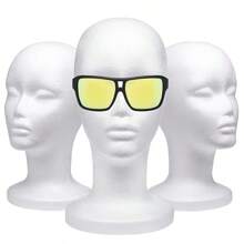 1個泡沫假髮模型，女性聚苯乙烯模特頭假髮支架化妝品模型頭假髮展示架，適用於款式、模型、展示頭髮、帽子、假髮、面具、沙龍和旅行 - 白色 - 查看 7