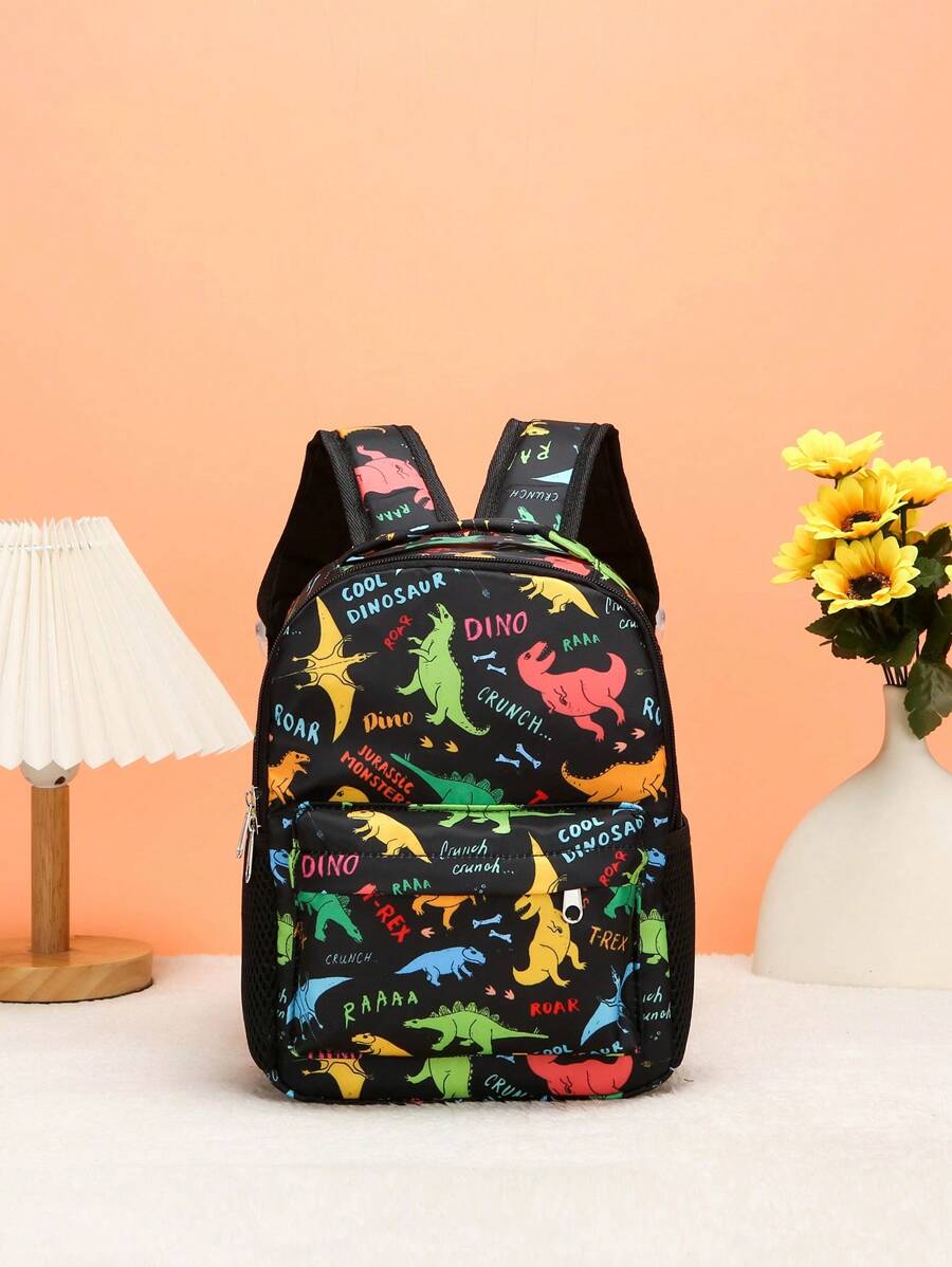 1入組兒童卡通紋路背包，隨機印刷位置