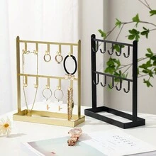 Simple Desktop Wrought Iron Jewelry, Jewelry Storage Rack, Earrings, Necklaces, Hair Accessories, Watch Jewelry Display Rack, Home Key Storage Hanger - Multicolor - View 2
