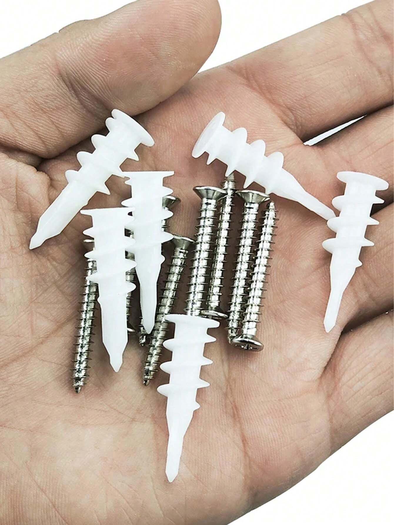 66pcs Ribbed Nylon Anchor Bolt With SelfTapping Screws For Drywall