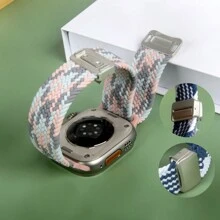 1pc 18mm20mm22mm Braided Magnetic Loop Compatible With Sam Galaxy Watch 7/6/5/4 40mm44m/HW Watch/Garmin Watch/Amazfit Watch,Magnetic Braided Loop Compatible With Apple Watch Band Series11 44mm 45mm 42mm 40mm 41mm 46mm Bracelet Compatible With Apple Watch Bands Series Ultra 2 10 9 SE 8 7 6 5 4 3 2 1 Strap,For Fitbit Versa3/4 Band,For Fitbit Charge6/5 Band
