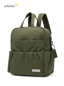 SOBOBA 1 pieza de Mochila para mamá y bebé grande y liviana con tela Oxford impermeable, color camel, apta para colgar en el cochecito y perfecta para actividades al aire libre