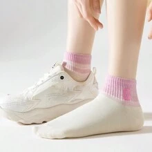 Calcetines de corte bajo con degradado de arcoíris para mujer, calcetines ligeros de verano, absorbentes del sudor y transpirables para deportes y actividades al aire libre - Multicolor - Ver 7