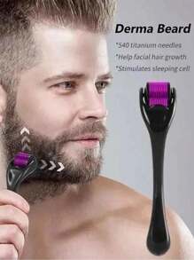 Derma roller Facial, Capilar, Barba Regenera Colágeno rodillo de microagujas - Negro - Ver 11