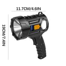1入組Type-C可充電太陽能露營燈，側燈和LED手電筒 - 黑色 - 查看 3