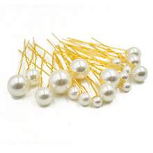 18入組不同尺寸的新娘珍珠髮夾，U型髮夾套裝，婚禮髮飾 - 白色 - 查看 6