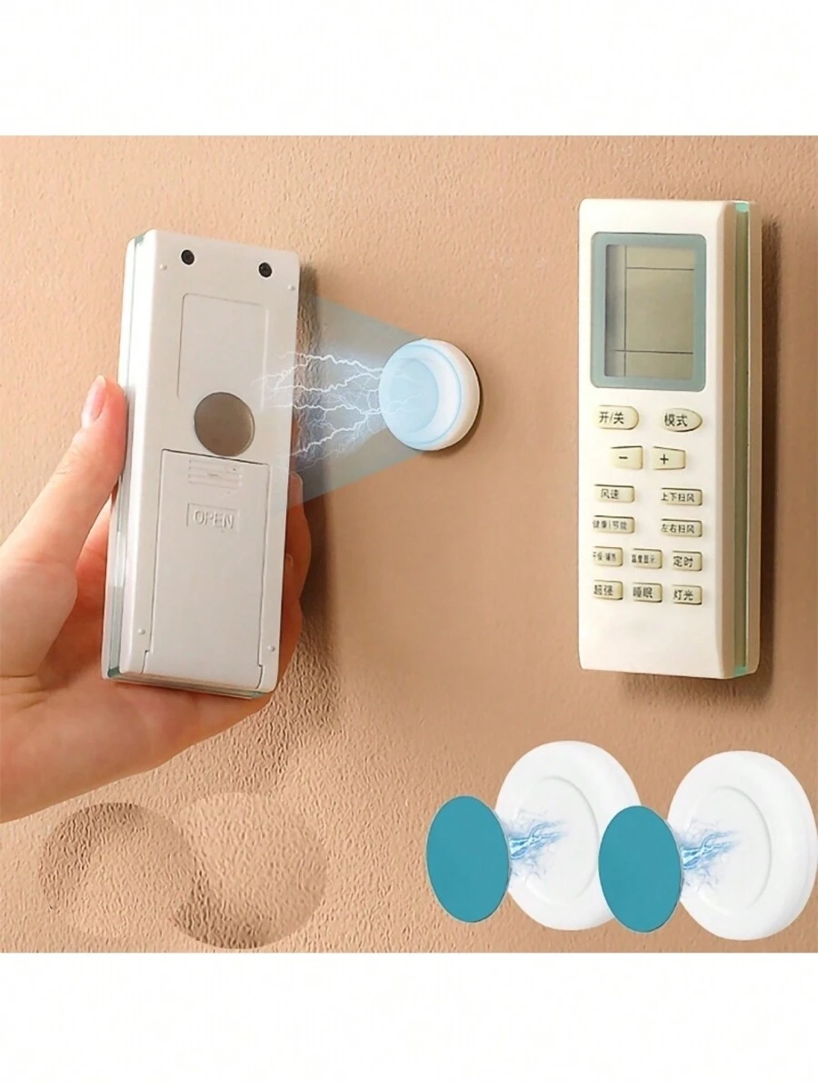 Suporte Para Controle Remoto Magnético Adesivo Organizador - Cinza - Visão 1