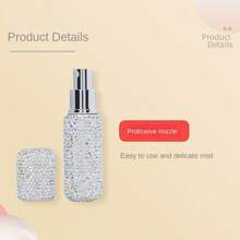 10ml Vacuum Pressing Perfume Sample Bottle With Rhinestone, Makeup Travel Mini Spray Bottle - White - View 7