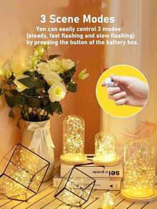 4入組/8入組/12入組小仙女小白盒LED燈,閃爍的卧室童話燈,卧室小型LED彩燈,適用於手工DIY,中心裝飾,派對,婚禮,聖誕桌面裝飾,溫暖的卧室童話氛圍燈 - 多色 - 查看 4