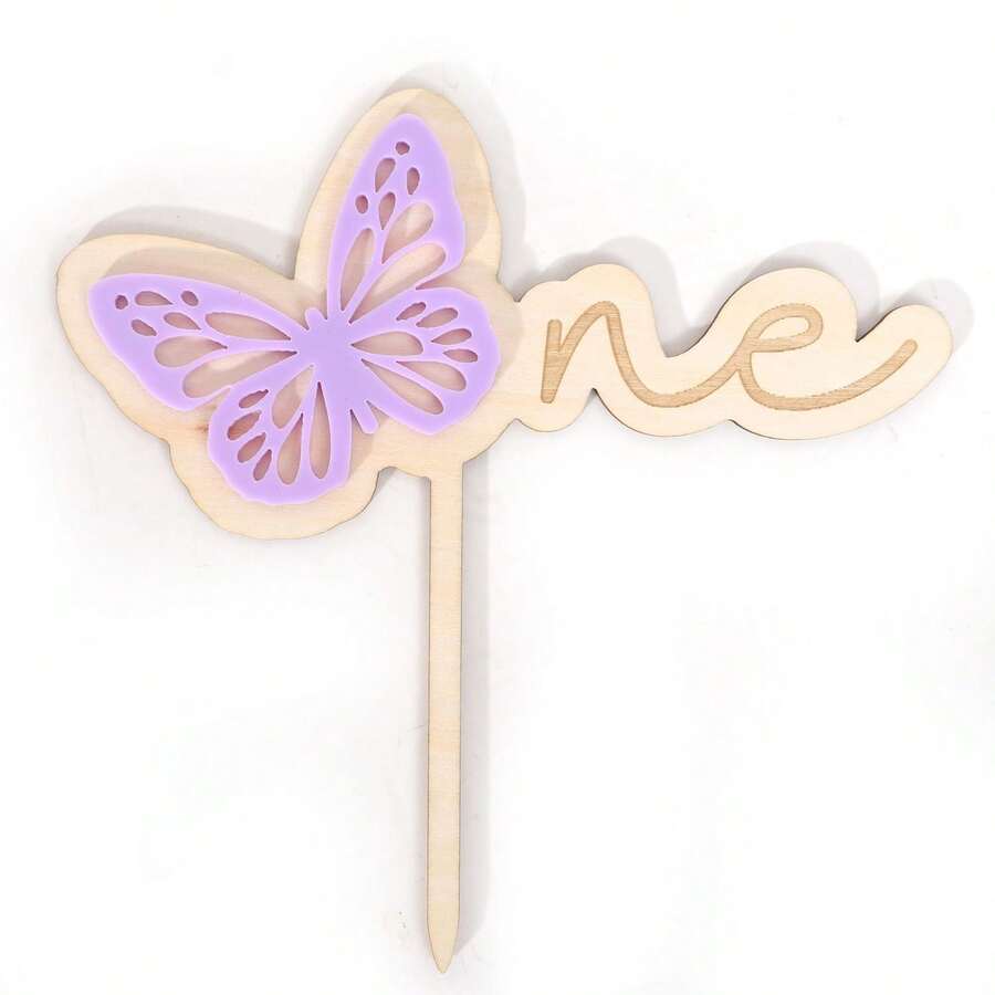 Bánh Topper đầu tiên của Bướm Tím - Trang trí tiệc sinh nhật đầu tiên của Bướm Tím, Trang trí bánh sinh nhật một con bướm tím, Bánh Topper ngọt ngào của con bướm, Bánh đập vỡ hình ảnh đầu tiên của con bướm - Màu tím - Xem 1