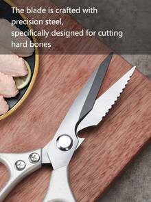 Tijeras de cocina multifuncionales de estilo japonés de 1 pieza, tijeras para alimentos multifuncionales de acero inoxidable, herramienta práctica súper afilada adecuada para carne, pescado, pollo, pizza, ensalada, barbacoa, uso pesado, comercial y doméstico - Plateado - Ver 4