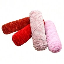 QJH 1pc/2pcs Velvet Chenille Yarn, Soft & Warm Hand Woven Yarn Thread, Perfect For DIY Crochet And Knitting Creative Projects, Ideal For Weaving Scarves, Blankets, Hats, Sweaters