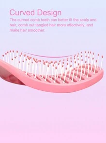 1 chiếc lược chải tóc vân sóng lớn có khe thông gió, lược rỗng ombre, lược massage cán cầm cho nữ, lược làm phồng tóc thẳng nhanh khô, dụng cụ tạo kiểu chống tĩnh điện hình cung, phù hợp cho tóc khô & ướt, chăm sóc tóc - Nhiều màu - Xem 2