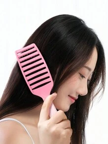 1 chiếc lược chải tóc vân sóng lớn có khe thông gió, lược rỗng ombre, lược massage cán cầm cho nữ, lược làm phồng tóc thẳng nhanh khô, dụng cụ tạo kiểu chống tĩnh điện hình cung, phù hợp cho tóc khô & ướt, chăm sóc tóc - Nhiều màu - Xem 5