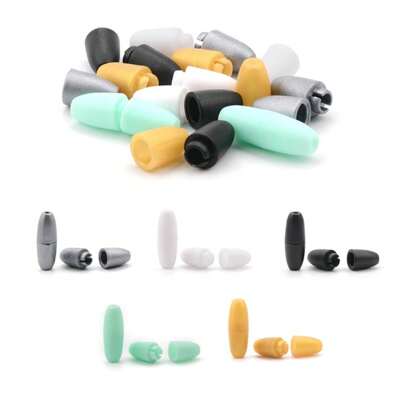 10/50 peças de contas de balde de plástico preto, branco, prateado, dourado e menta - Kit de fabricação de jóias DIY com fechos separadores para colares e crachás