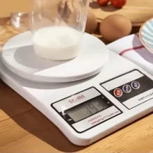 Balanza Digital Gramera Peso Gramera De Cocina Pesa De 1 Gramo A 10 Kilos Bateria LEODY - Blanco - Ver 4