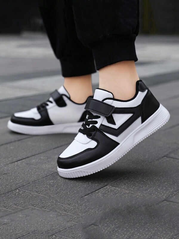 Zapatillas deportivas para niños de moda casual, antideslizantes, duraderas, ligeras, transpirables, con cierre de gancho y bucle