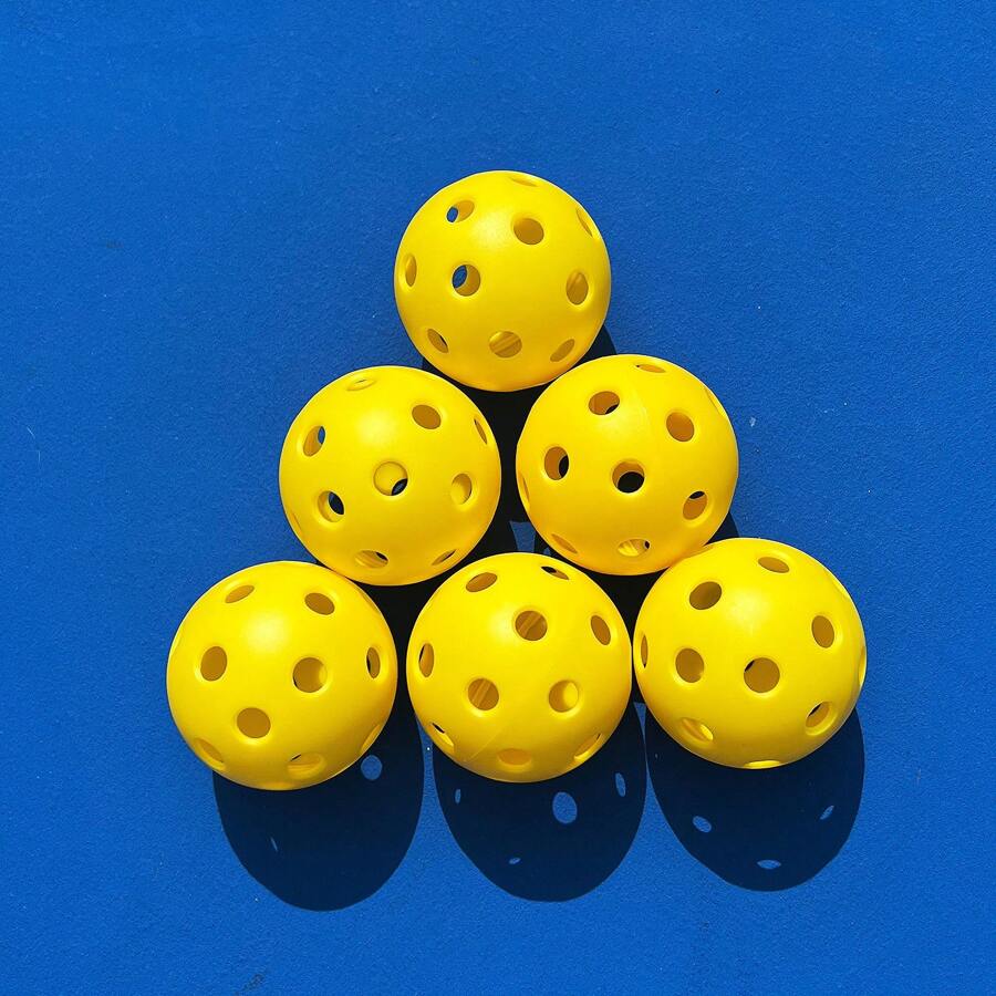 6Pack Indoor Pickleball Balls,26 Holes Pickleballs, High Bounce Pickle