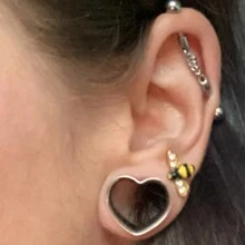 2pcs Stainless Steel Heart Ear Plugs Gauges Expanders Body Piercing Jewelry Earring Tunnels Stretchers Valentines,Mom,Mother,Mother's Day,Gift
