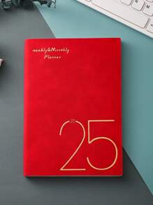 1 pezzo Pianificatore in inglese per il 2025 (penna non inclusa)