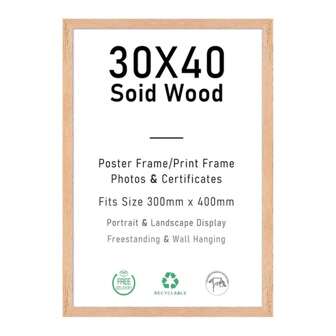 1/2/3pcs Oak Color Solid Wood Art Photo Frame, Modern Home Decor Minimalist Wall Hanging Frame, A4 With Stand, Can Be Placed Or Hung, Art Frame, 30x40cm, A3 Pure Wooden Frame